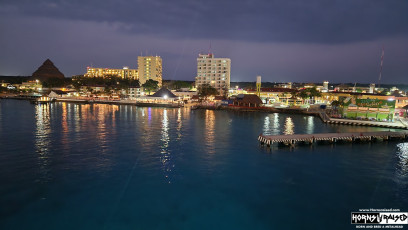 Cozumel view in the evening from the ship