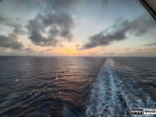 Sunset from inside the ship