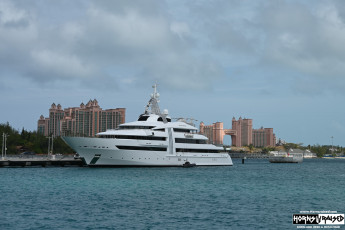 Atlantis Resort & a yacht in Nassau, Bahamas