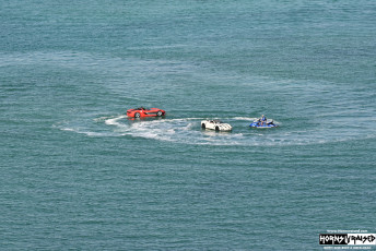 Car boats departing Miami 