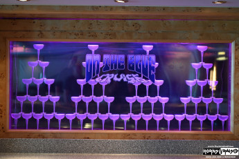 Bar display with On the Blue Cruise logo