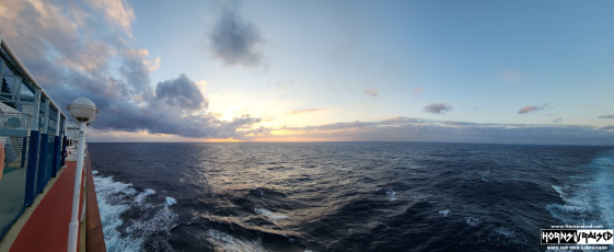 Sunset on our first night at sea